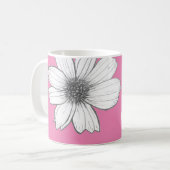 Mug Nom floral personnalisé rose (Devant gauche)