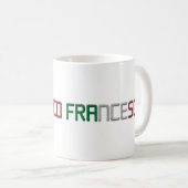 Mug Nom Francesco Drapeau italien Couleurs Typographie (Devant droit)