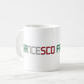 Mug Nom Francesco Drapeau italien Couleurs Typographie (Devant gauche)