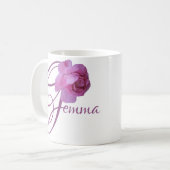 Mug Nom Gemma personnalisable joli rose fleurs (Devant gauche)
