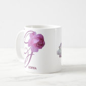 Mug Nom Gemma personnalisable joli rose fleurs (Devant gauche)