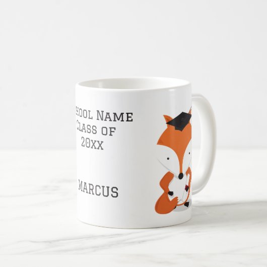 Mug Nom Grad Casquette Fox Graduation (Devant droit)