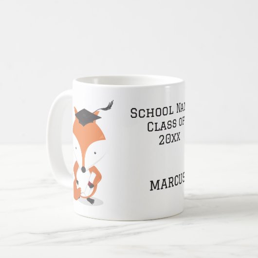 Mug Nom Grad Casquette Fox Graduation (Devant gauche)