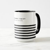 Mug Nom gras Minimal 6 rayures noires (Devant droit)