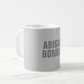 Mug Nom gris moderne minimaliste professionnel (Devant gauche)