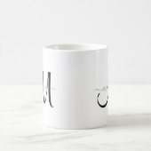 Mug Nom gris monogramme noir simple sur blanc (Centre)
