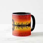 Mug Nom guitariste orange moderne Aquarelle (Devant droit)