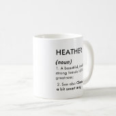 Mug Nom Heather, Nom modifiable, Nom personnalisé (Devant droit)