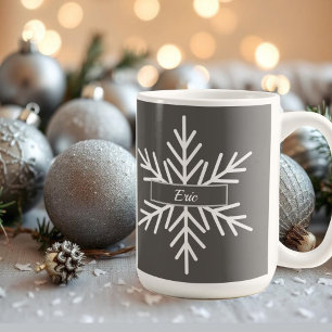 Mug nom hiver flocon de neige simple