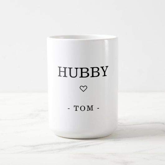 Mug Nom HUBBY minimaliste moderne (Centre)