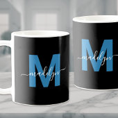 Mug Nom initial bleu Monogramme