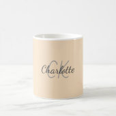 Mug Nom initial du monogramme orange doux (Centre)