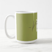 Mug Nom initial et script élégant vert olive mignon (Gauche)