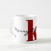 Mug Nom, Janvier Garnet Birthstone | Joyeux Noël (Devant gauche)