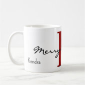 Mug Nom, Janvier Garnet Birthstone | Joyeux Noël (Gauche)