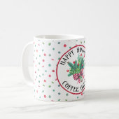 Mug Nom Joyeuses vacances Green Ferns Candy Motif 11oz (Devant gauche)