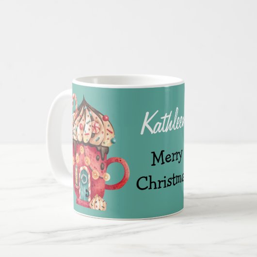 Mug Nom, Joyeux Noël Magical Candy House 11oz (Devant gauche)
