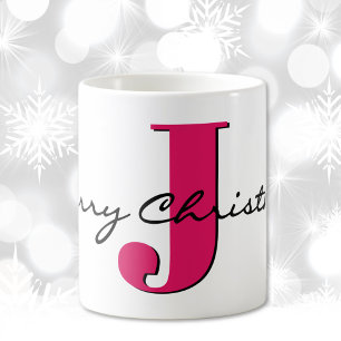 Mug Nom, Juillet Ruby Red Birthstone   Joyeux Noël