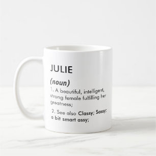 Mug Nom Julie, Nom modifiable, Nom personnalisé