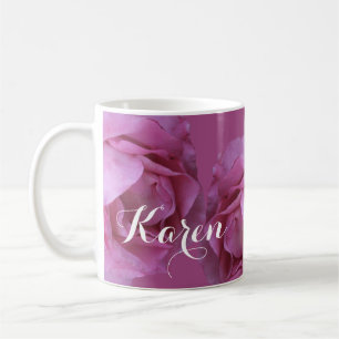 Mug Nom Karen joli rose Valentine rose florale
