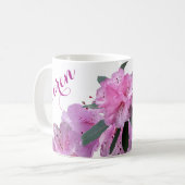 Mug Nom Karen personnalisable joli printemps rose flor (Devant gauche)