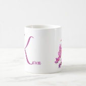 Mug Nom Karen personnalisable monogramme joli fleur ro (Centre)
