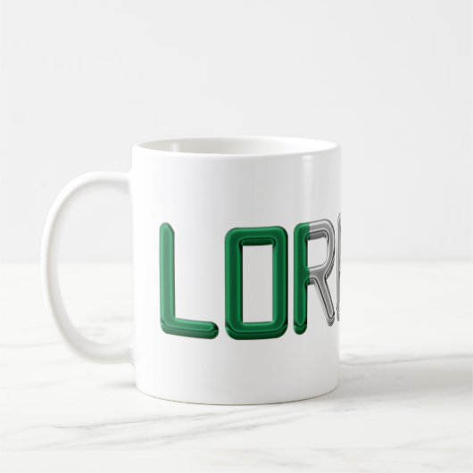 Mug Nom Lorenzo Drapeau italien Couleurs Typographie (Gauche)