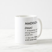 Mug nom Madison, nom modifiable, nom personnalisé (Devant droit)