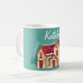 Mug Nom, Maison d'hiver à l'aquarelle 11oz (Devant gauche)