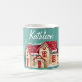 Mug Nom, Maison d'hiver à l'aquarelle 11oz (Centre)