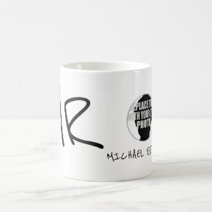 Mug nom manuscrit et initiales avec photo b/w