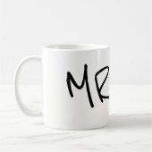 Mug nom manuscrit et initiales avec photo b/w (Gauche)