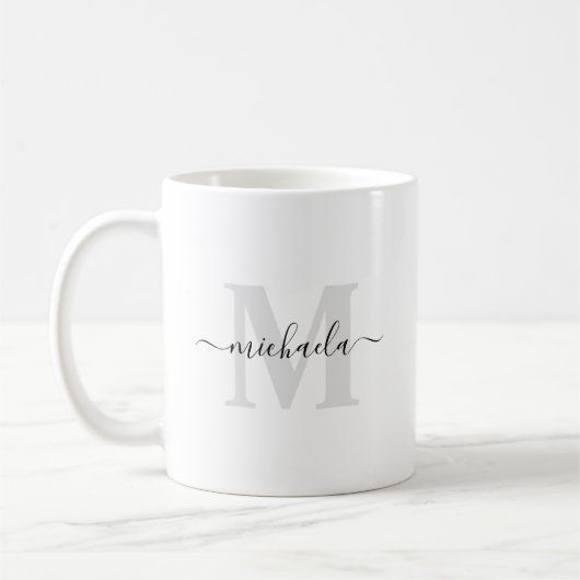 Mug Nom manuscrit monogrammé initial élégant (Gauche)
