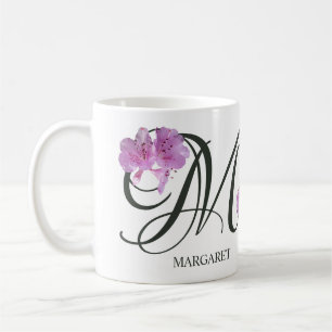 Mug Nom Margaret personnalisable jolie fille florale r