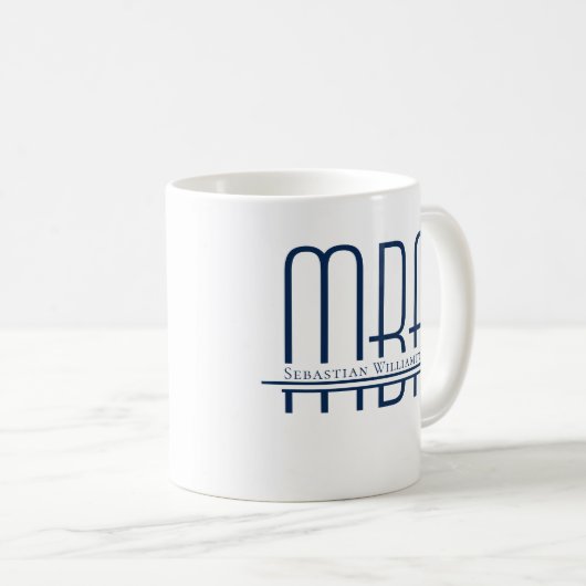Mug Nom MBA bleu (Devant droit)