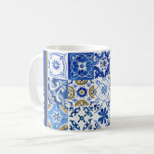 Mug Nom méditerranéen Bleu, Blanc, Aquarelle Jaune (Devant gauche)