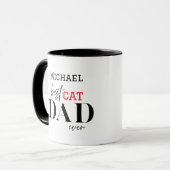 Mug Nom Meilleur Papa Chat Simple Typographie (Devant gauche)