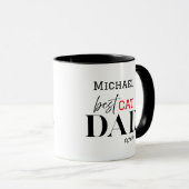 Mug Nom Meilleur Papa Chat Simple Typographie (Devant droit)