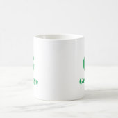 Mug Nom minimal Lettre initiale Couleur solide verte (Centre)