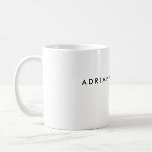 Mug Nom minimaliste professionnel noir blanc clair