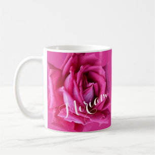 Mug Nom Miriam personnalisable joli rose rose chaud am