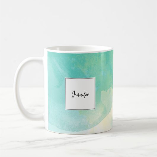 Mug Nom moderne de monogramme d'aquarelle d'or de (Gauche)