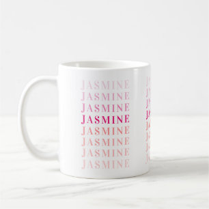 Mug Nom moderne Monogramme Corail rose personnalisé