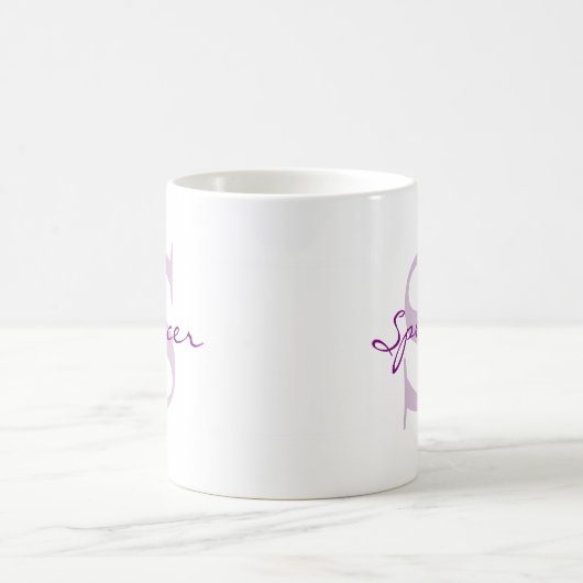 Mug Nom moderne & Monogramme Initial Classic (Centre)