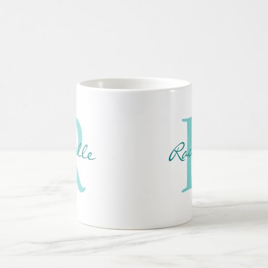 Mug Nom moderne & Monogramme Initial Classic (Centre)