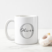 Mug Nom moderne & Monogramme Initial Classic