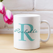 Mug Nom moderne & Monogramme Initial Classic