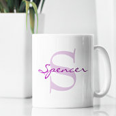 Mug Nom moderne & Monogramme Initial Classic