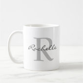 Mug Nom moderne & Monogramme Initial Classic (Gauche)