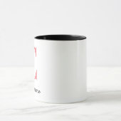 Mug Nom moderne Monogramme Noël initial présent (Centre)